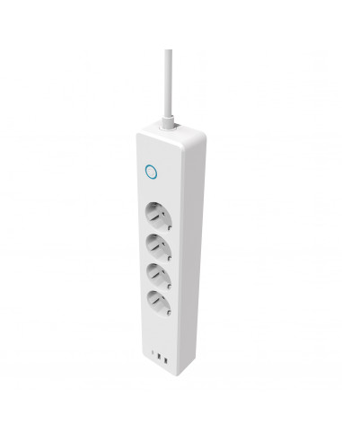 muvit iO Regleta Wifi con 4 tomas de corriente, 2 puertos USSB QC3.0 (18W) 1 puerto Tipo C PD (20W) y monitor de energía