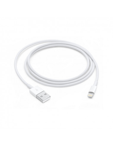Apple cable USB-Lightning MFI 1m compatible con Apple iPhone/iPad 1A blanco