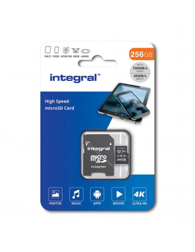 Integral Memory tarjeta memoria microSD XC 256GB clase 10 (V30)