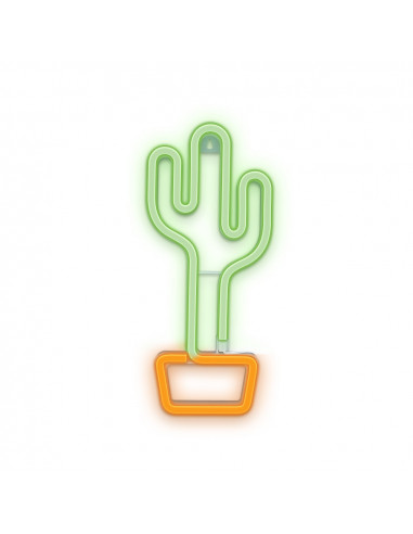 Forever Neon Led Light Cactus Orange Green Bat+USB