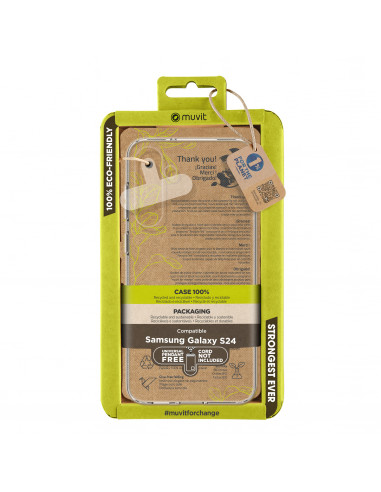 muvit for change funda recycletek compatible con Samsung Galaxy S24 transparente