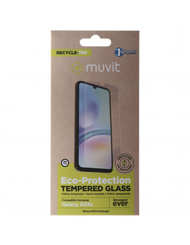 muvit for change protector pantalla recycletek compatible con Samsung Galaxy A05S vidrio templado plano