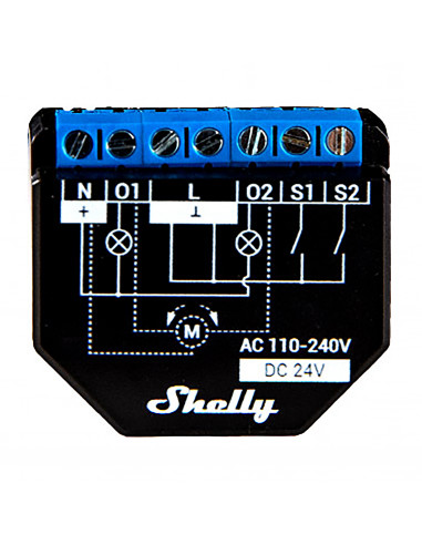 Shelly Módulo sswitch Wi-Fi BT Plus 2PM