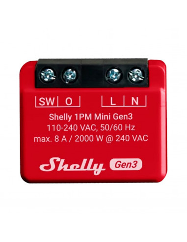 Shelly Módulo switch Mini 1PM Gen3 Wi-Fi BT