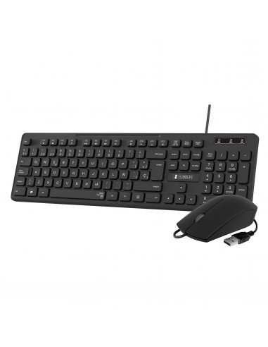 Subblim Combo teclado business slim + ratón silencioso con cable USB negro
