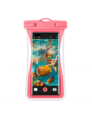 myway funda acuática universal Floating IPx8 hasta 7,2" rosa