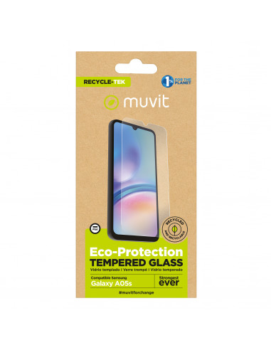 muvit for change protector pantalla recycletek compatible con Samsung Galaxy A05S vidrio templado plano