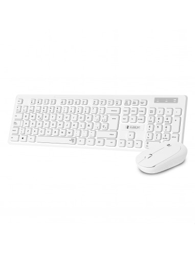 Subblim Combo teclado business slim + ratón silencioso inalámbrico 2,4G blanco