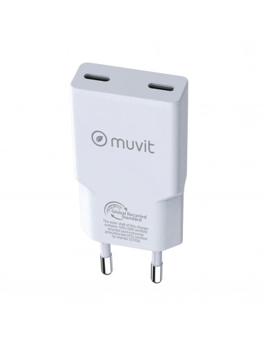 muvit for change cargador de pared Slim 2 Tipo C PD 30W blanco