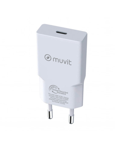 muvit for change cargador de pared Slim Tipo C PD 30W blanco