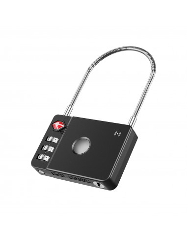 Mili MiLock Candado TSA Localizador compatible con Apple Find My negro