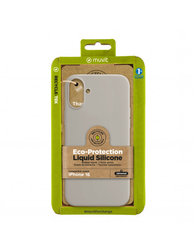 muvit for change funda recycletek Liquid Silicone compatible con Apple iPhone 16 nude