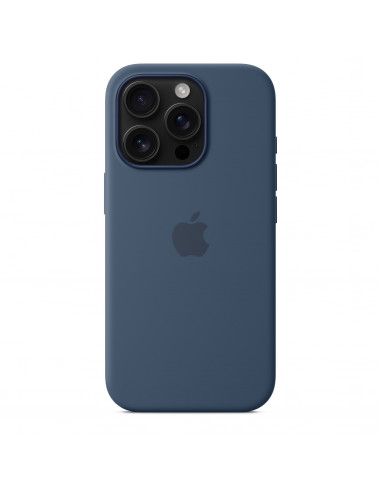 Apple carcasa silicona compatible con Apple iPhone 16 Pro azul denim