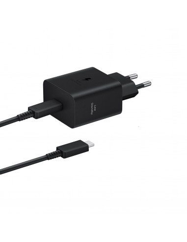 Samsung Cargador de pared Tipo C 45W negro + cable tipo C a tipo C