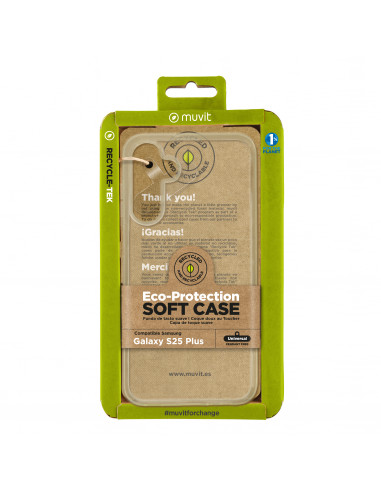 muvit for change funda recycletek compatible con Samsung Galaxy S25 Plus transparente