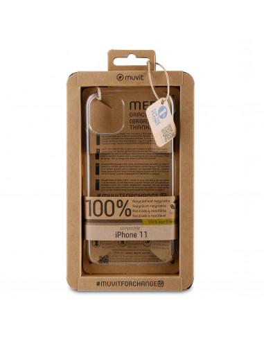 muvit for change carcasa recycletek compatible con Apple iPhone 11 Pro Max transparente