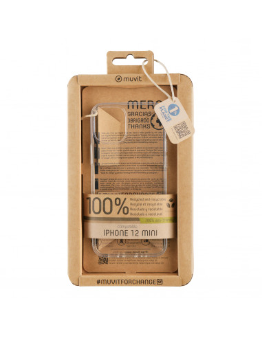 muvit for change funda recycletek compatible con Apple iPhone 12 Mini transparente