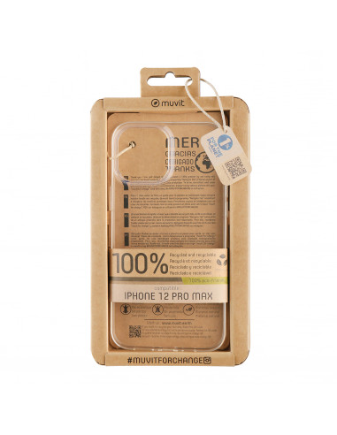 muvit for change funda recycletek compatible con Apple iPhone 12 Pro Max transparente