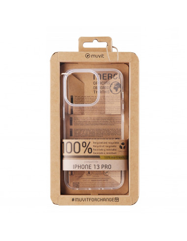 muvit for change funda recycletek compatible con Apple iPhone 13 Pro transparente