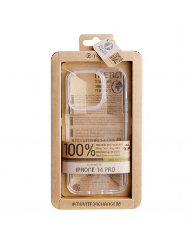 muvit for change funda recycletek compatible con Apple iPhone 14 Pro transparente