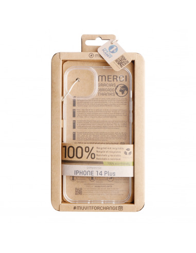muvit for change funda recycletek compatible con Apple iPhone 14 Plus transparente