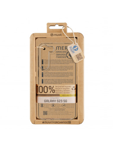 muvit for change funda recycletek compatible con Samsung Galaxy S23 5G transparente