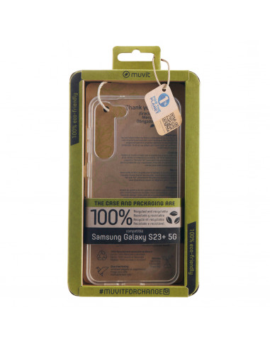 muvit for change funda recycletek compatible con Samsung Galaxy S23+ 5G transparente