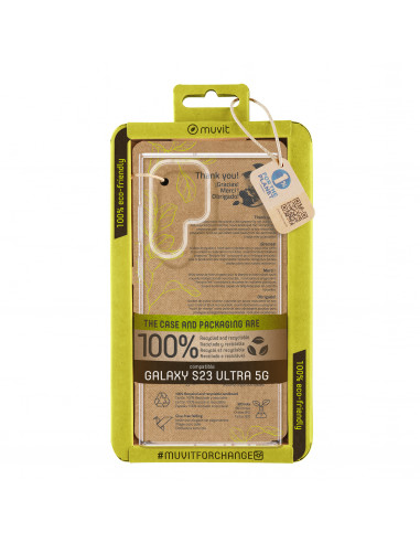 muvit for change funda recycletek compatible con Samsung Galaxy S23 Ultra 5G transparente