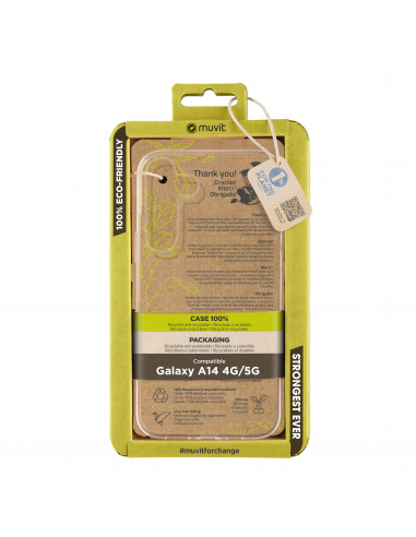 muvit for change funda recycletek compatible con Samsung Galaxy A14 4G/5G transparente