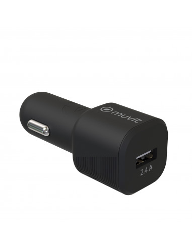 muvit for change cargador coche USB 2.4A 12W negro