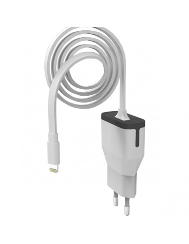 muvit cargador de pared Apple Lightning MFI 2.4A cable 1m blanco