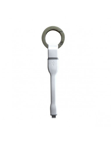 muvit cable USB-Lightning MFI 2.4A 0.1m tipo llavero blanco