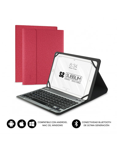 Subblim Keytab Pro Bluetooth funda tablet con teclado de 9,6" a 11" roja