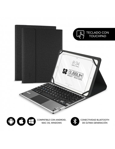 Subblim Keytab Pro Bluetooth funda tablet con teclado Touchpad de 9,6" a 11" negra