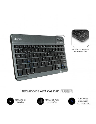 Subblim Keytab Pro Bluetooth funda tablet con teclado compatible con Lenovo Tab M10 Plus 3a Gen 10.6" TB negra