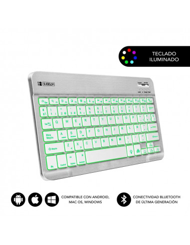 Subblim Smart Backlit teclado Bluetooth plata
