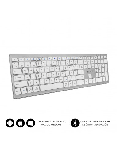 Subblim teclado Pure Extended Bluetooth plata