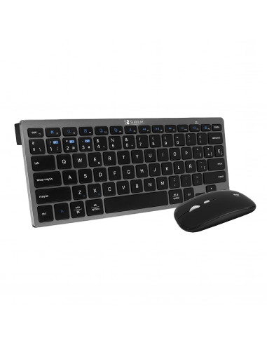Subblim teclado con ratón bluetooth + 2,4G combo multidispositivo compacto negro