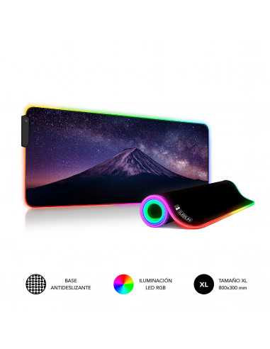 Subblim alfombrilla ratón premium Led 9 colores RGB montaña XL(800x300x4)