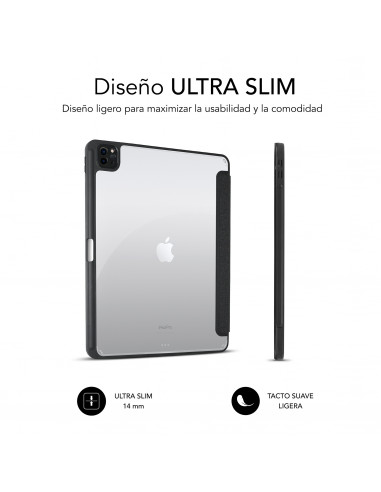 Subblim Shock Case compatible con Apple iPad Pro 12,9" 2022/2021/2020 transparente/negra