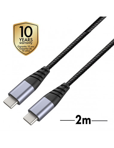 muvit Tiger cable USB Tipo C A Tipo C 2.0 3A 2m gris