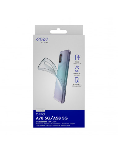 myway funda compatible con Oppo A78 5G/A58 5G transparente